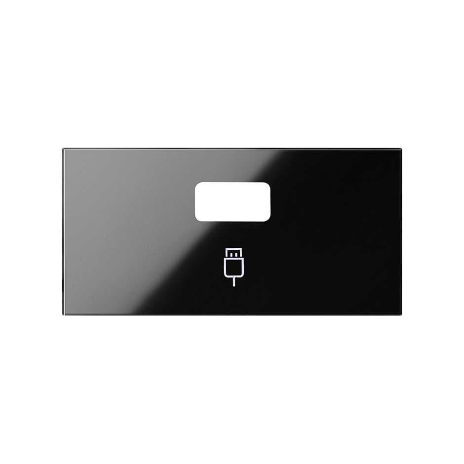 Simon 100 Черный глянец Накладка розетки USB 10001091-138