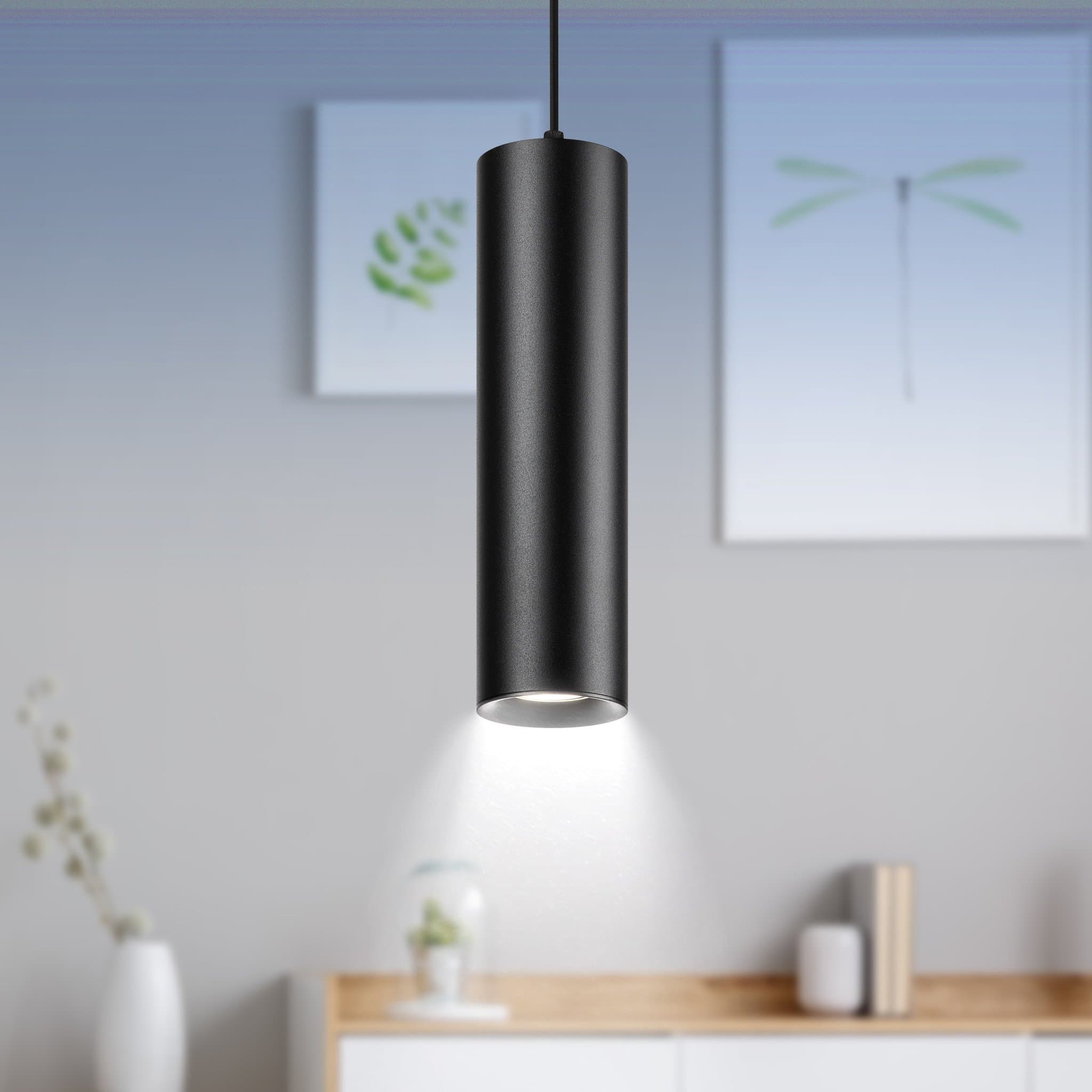 ЭРА PL1 GU10 BK 300 Подсветка подвесной, GU10, D80*300мм, черный