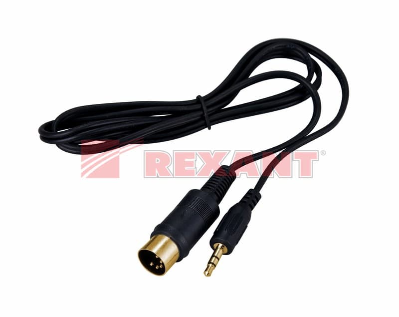 Шнур DIN 5PIN шт - 3.5мм Stereo шт 1.5М (GOLD) Rexant 17-2502 — миниатюра 2
