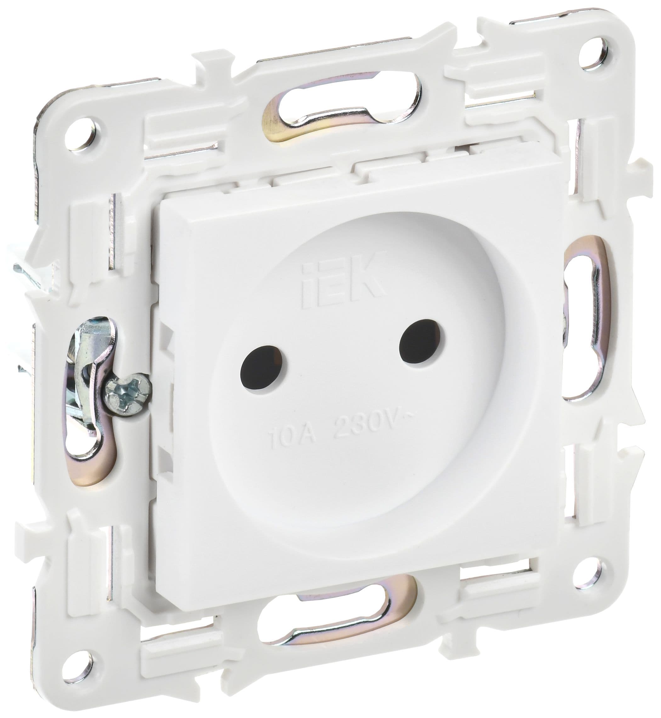 IEK SKANDY Арктический белый Розетка б/з 10А SK-R02W