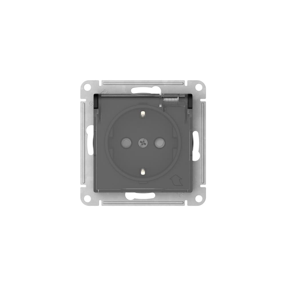Systeme Electric AtlasDesign Aqua Карбон Розетка с зазем. со шт. с прозрач. крыш, 16А, IP44, мех., быстрозажим. клем. — миниатюра 3