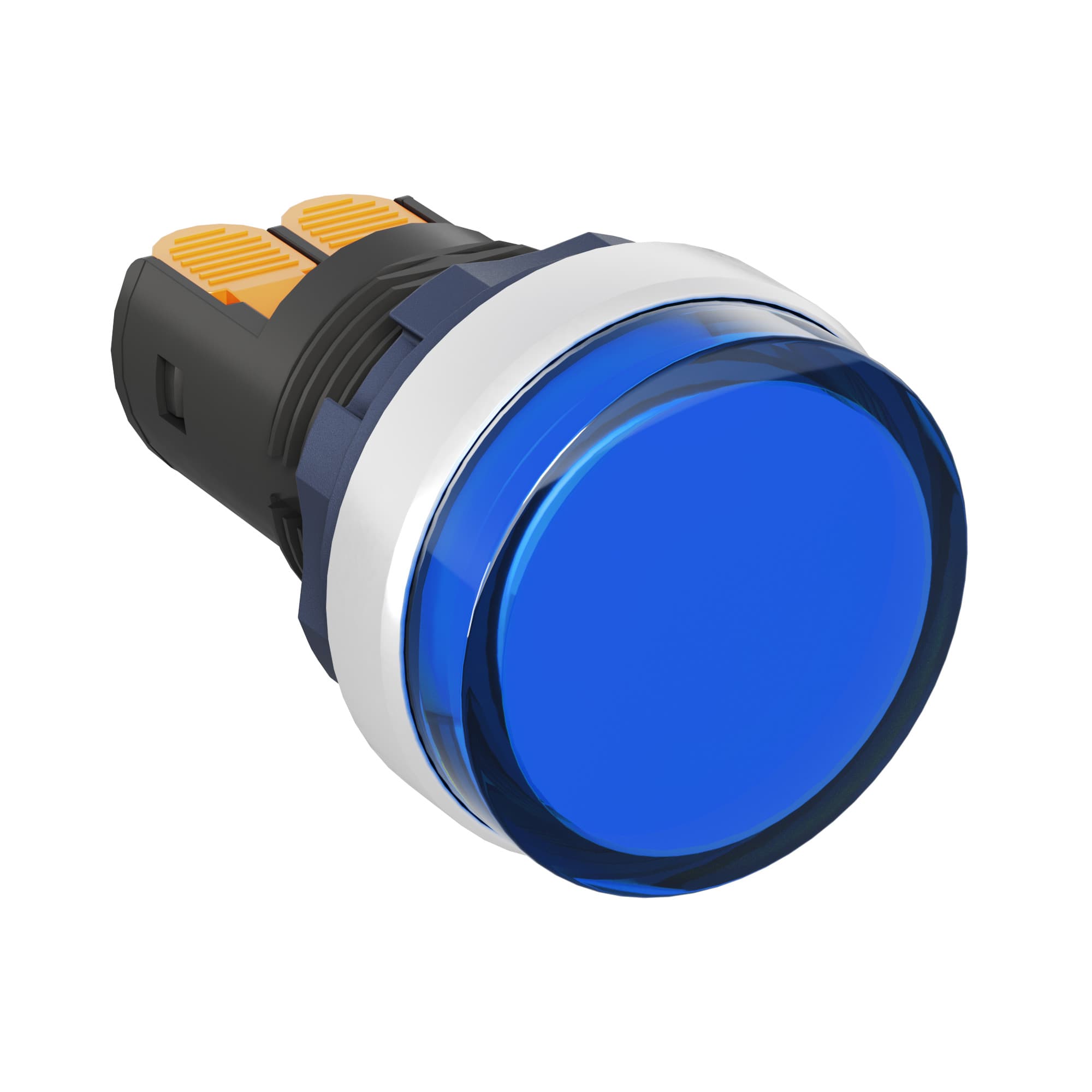 DKC Mitra Сигнальный индикатор со встроенным диодом 220В, синий, алюминий, зажим Plug-In — миниатюра 1