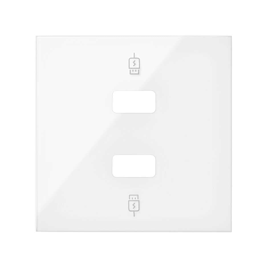 Simon 100 Белый глянец Накладка для зарядного устройства 2хUSB 10001096-130