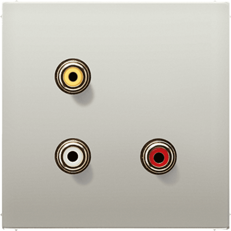 JUNG 2x Cinch Audio (RCA) / Composite Video, нержавеющая сталь MAES1031