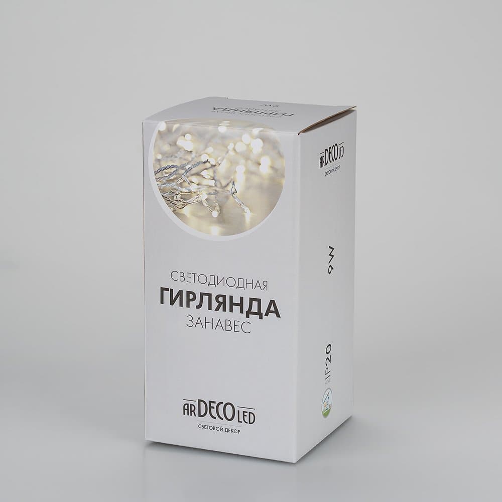 Arlight Светодиодная гирлянда ARD-CURTAIN-HOME-1500x1500-CLEAR-144LED Warm (230V, 6W) (Ardecoled, IP20) 024830 — миниатюра 6