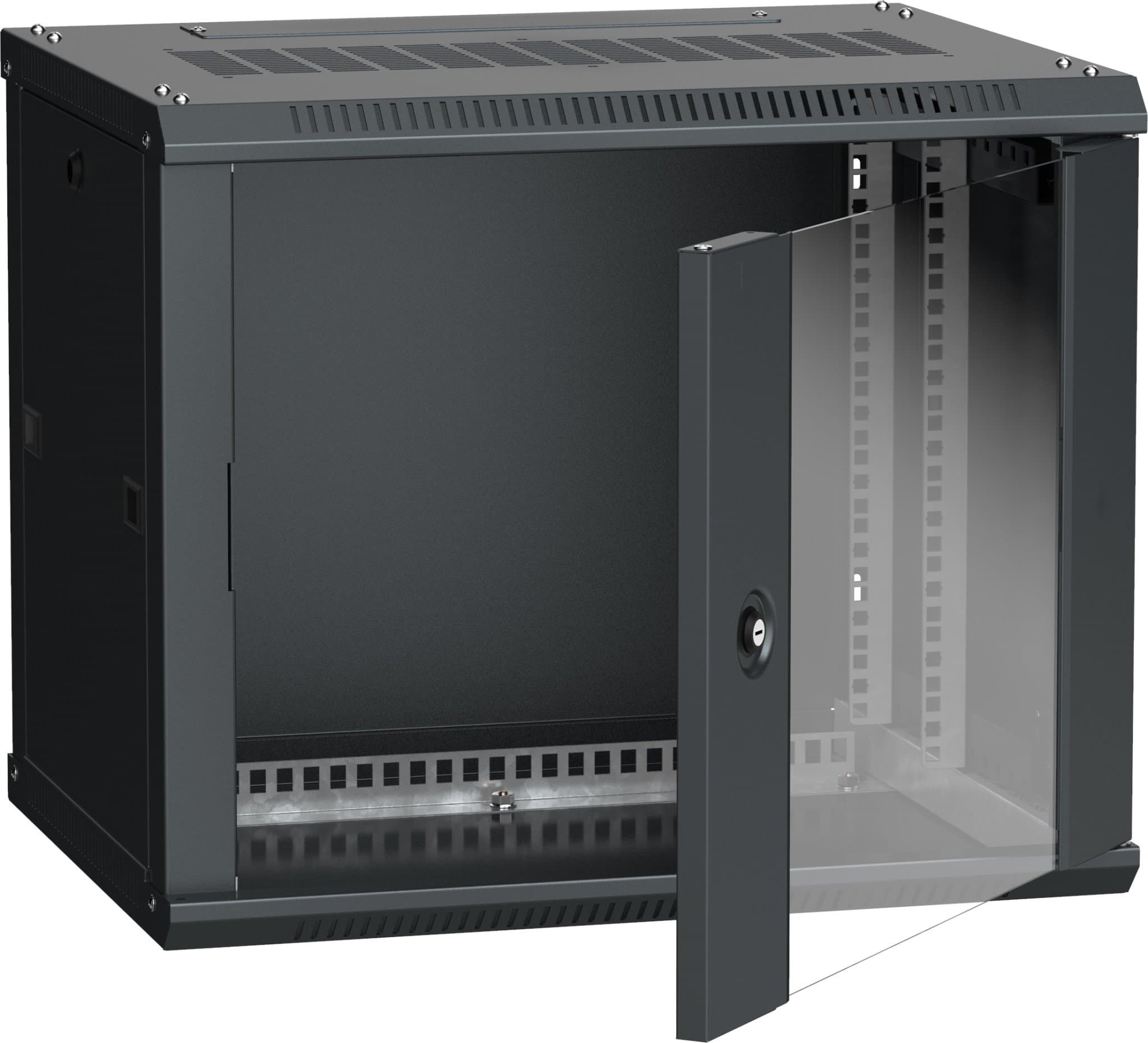 IEK LINEA W ITK Шкаф LINEA W 6U 600x450 мм дверь стекло, RAL9005 LWR5-06U64-GF