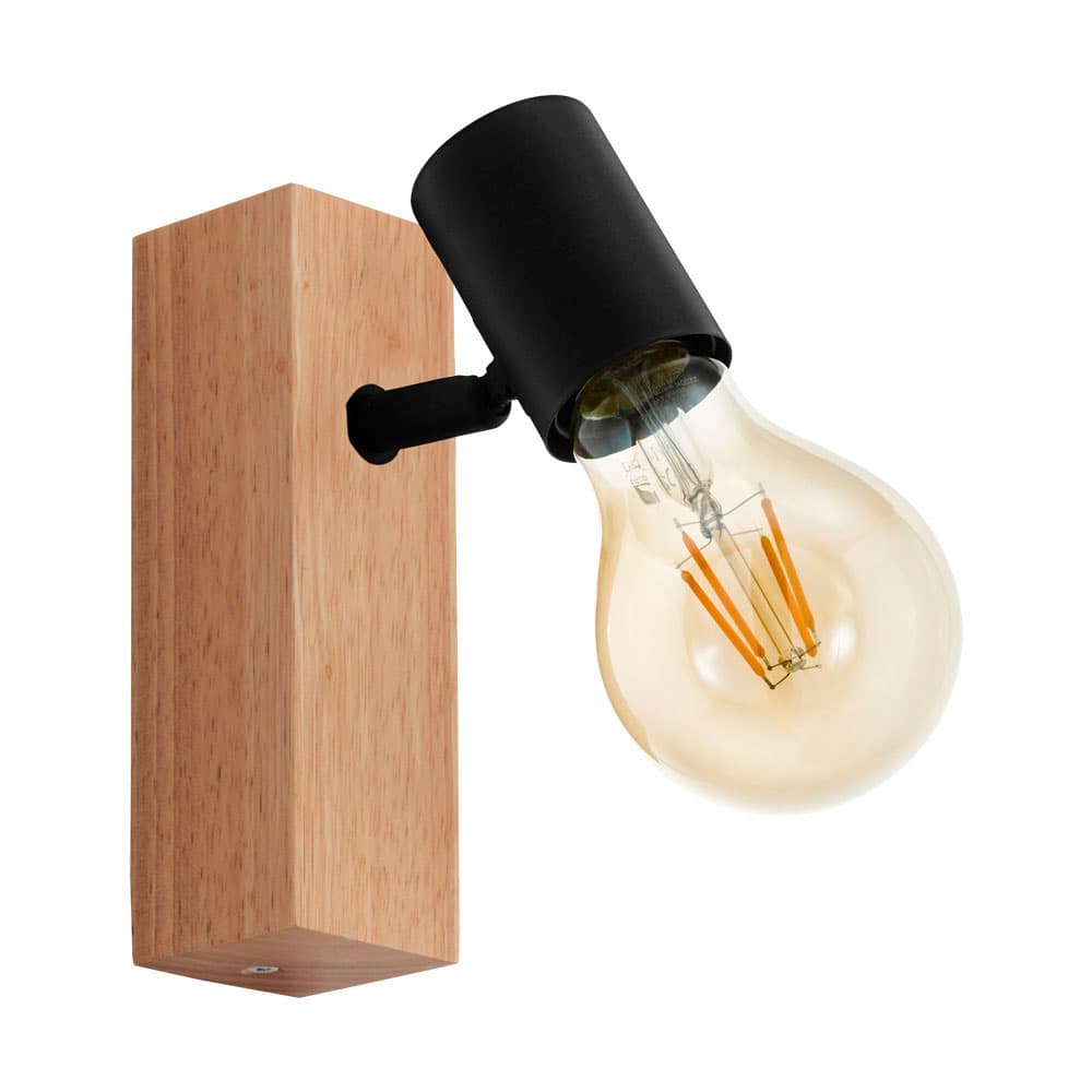 Eglo 98111 Светильник на балке TOWNSHEND 3, 1x60W(E27), дуб/черный