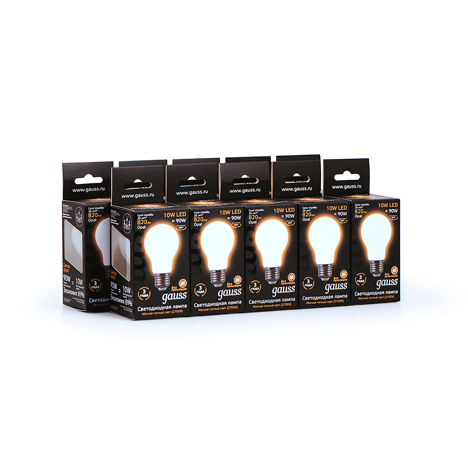 Gauss Лампа Filament А60 10W 820lm 2700К Е27 milky LED 102202110 — миниатюра 6