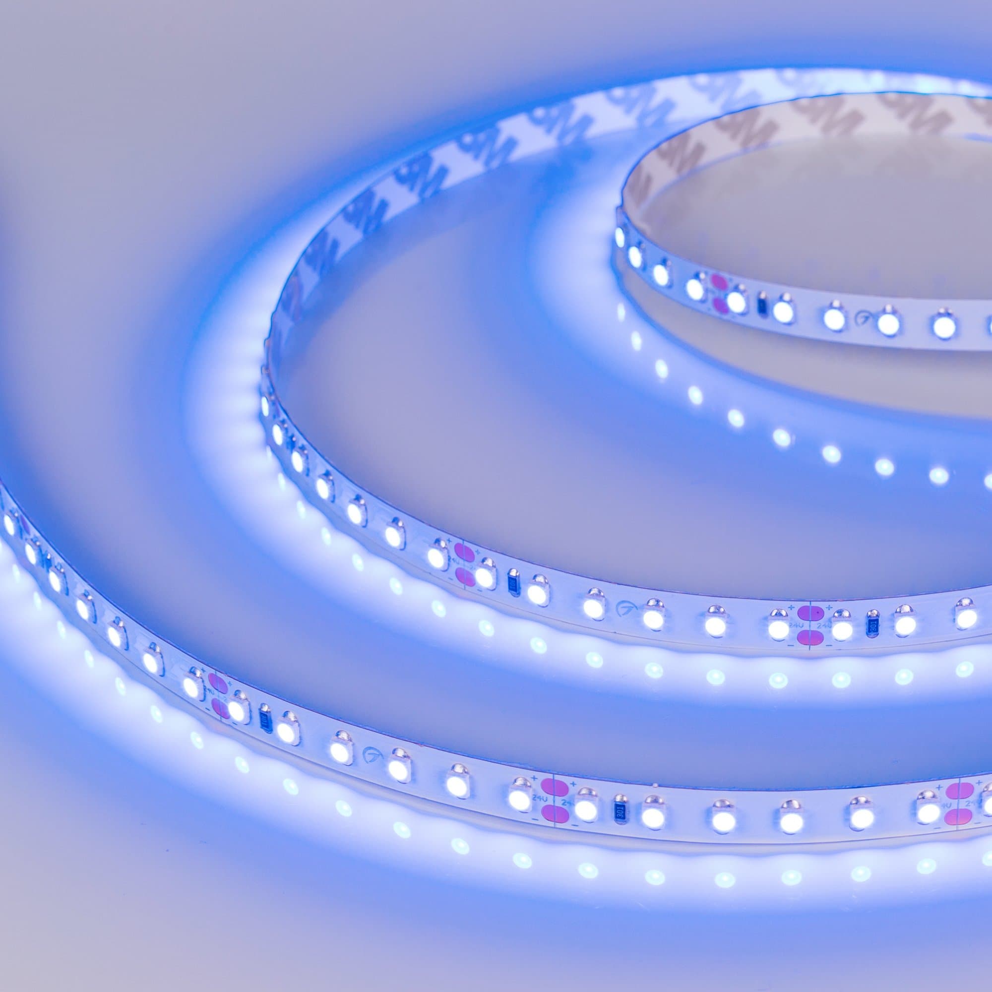 Arlight Светодиодная лента RT 2-5000 24V Blue 2x (3528, 600 LED, LUX) (9.6 Вт/м, IP20) 008783(1) — миниатюра 3