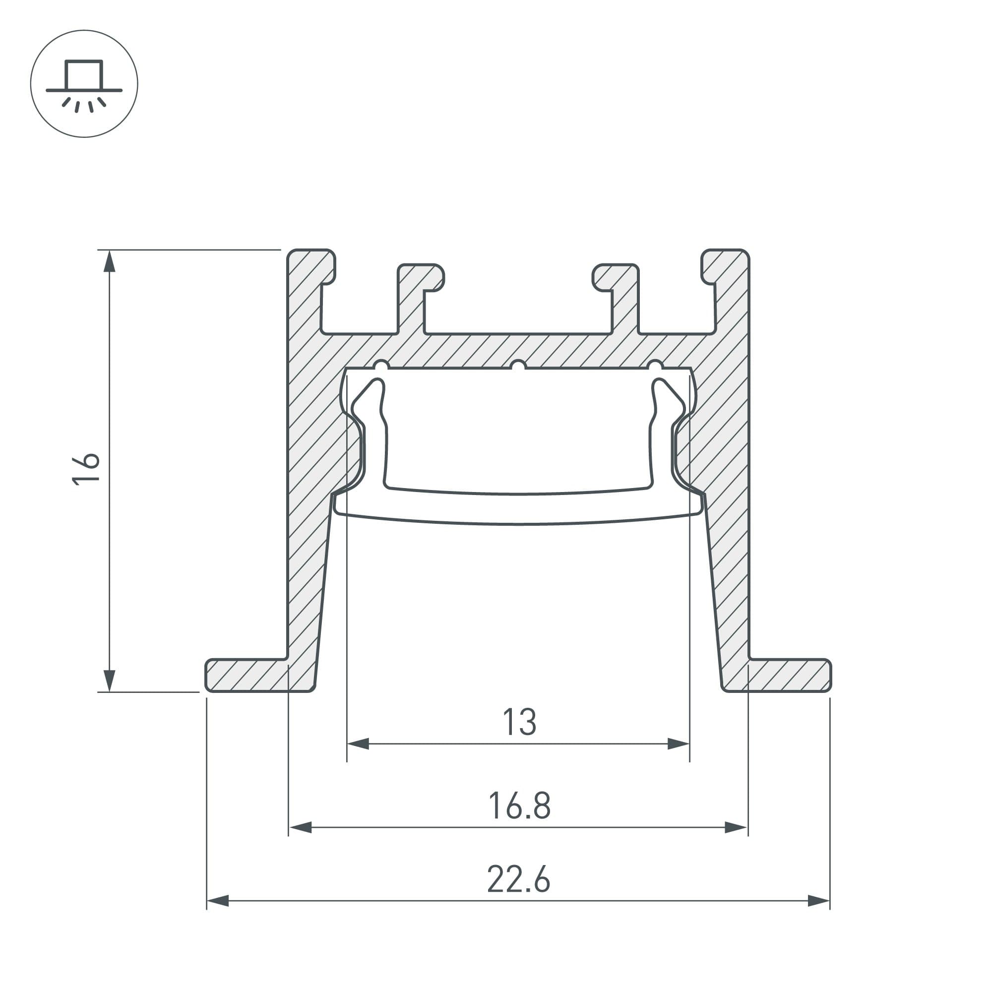 Arlight Профиль SL-COMFORT-2316-F-2000 ANOD BLACK (Алюминий) 031769 — миниатюра 2