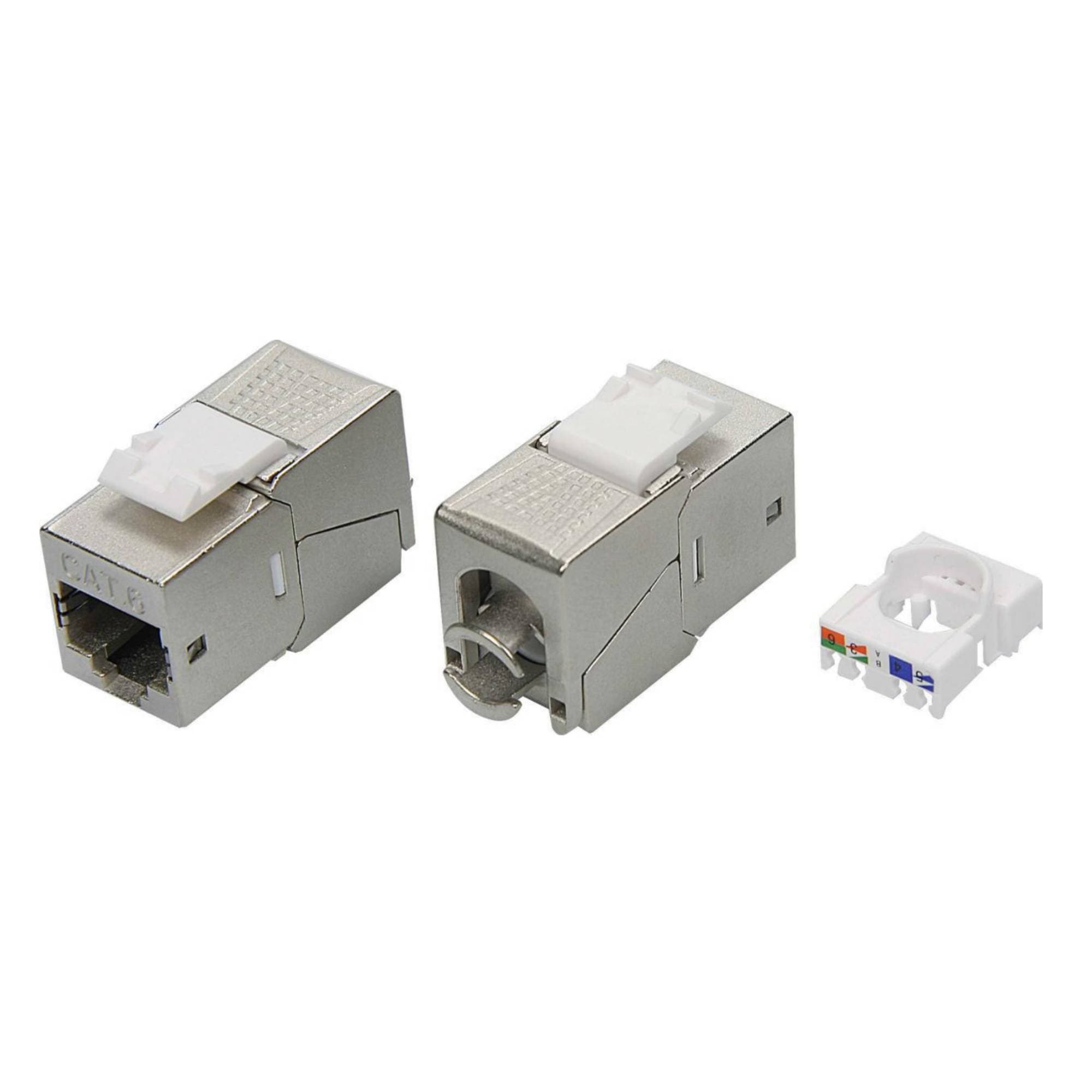 DKC Модуль  Keystone RJ45 CAT6 экранированный, 90 градусов, серебристый (форм-фактор S19)