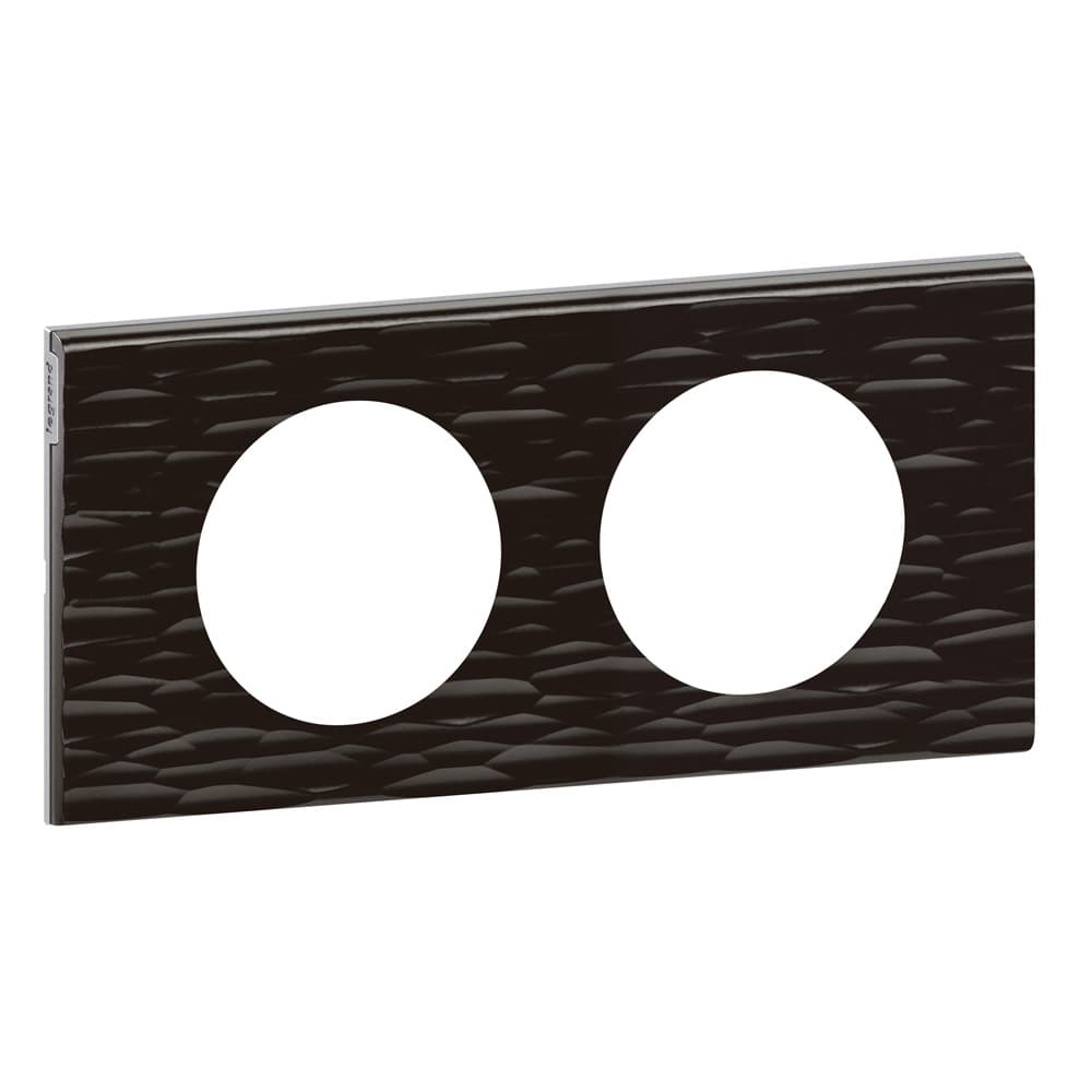 Legrand Celiane2 Corian Черный рифленый Рамка 2-я (2+2 мод) 069022 — миниатюра 2