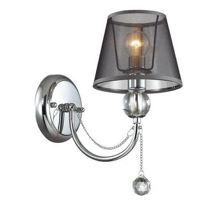 Lumion 3228/1W LN16 032 Бра Е14 1*40W 220V ASANTA хром/ткань/цепи/хрусталь — миниатюра 1
