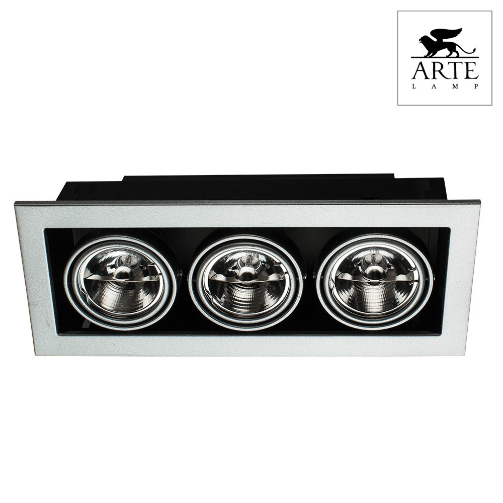 Arte Lamp Cardani Серебро/Серый Светильник точечный встаиваемый 50W G5,3 3x500lm A5930PL-3SI — миниатюра 2