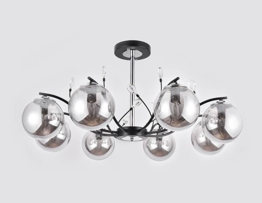 Ambrella Подвесная люстра TR9077/8 BK/SM черный/дымчатый E14 max 40W D850*420 — миниатюра 4