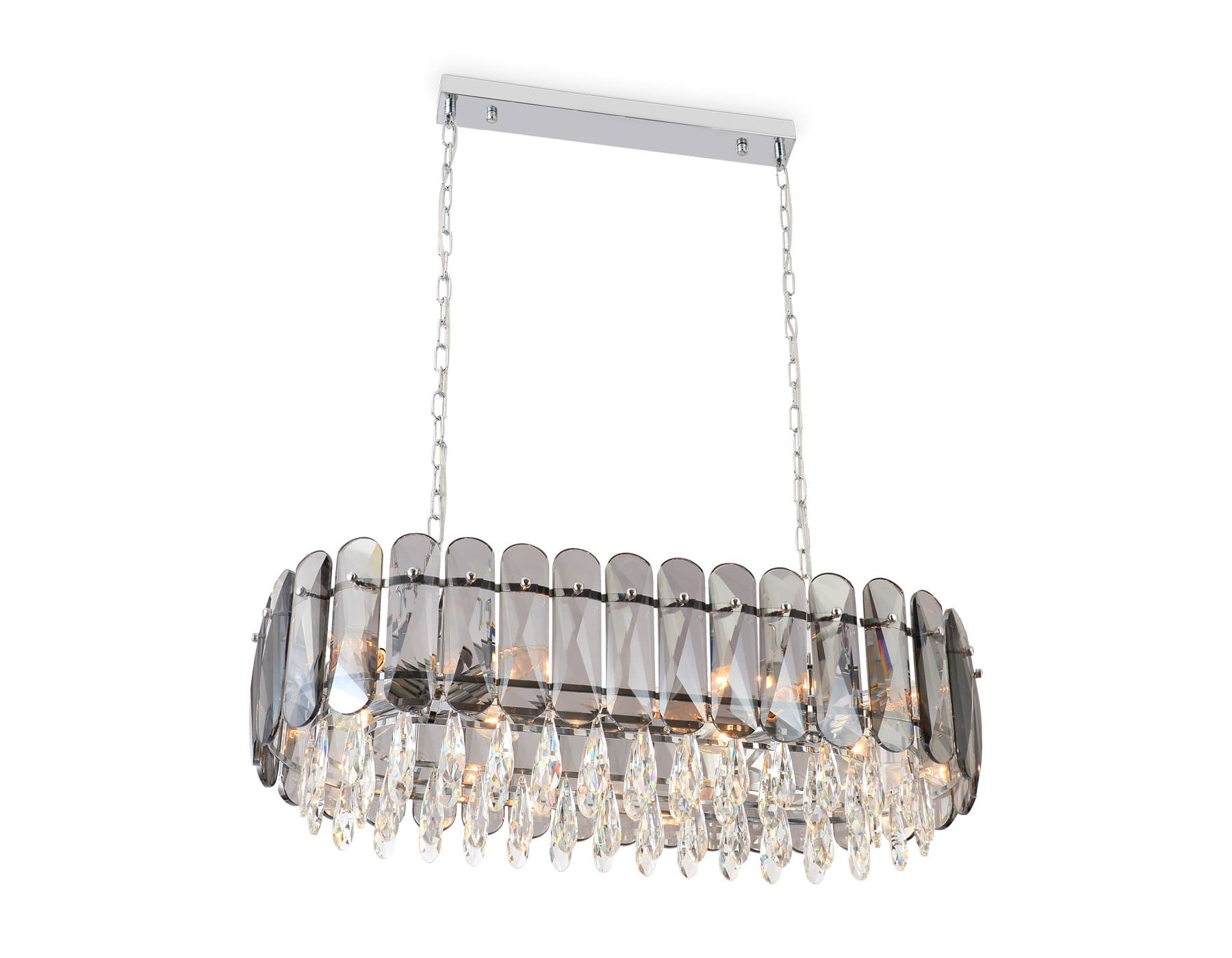 Ambrella Подвесная люстра TR5073/8 CH/SM/CL хром/дымчатый/прозрачный E14/8 max 40W 800*360*950 — миниатюра 4