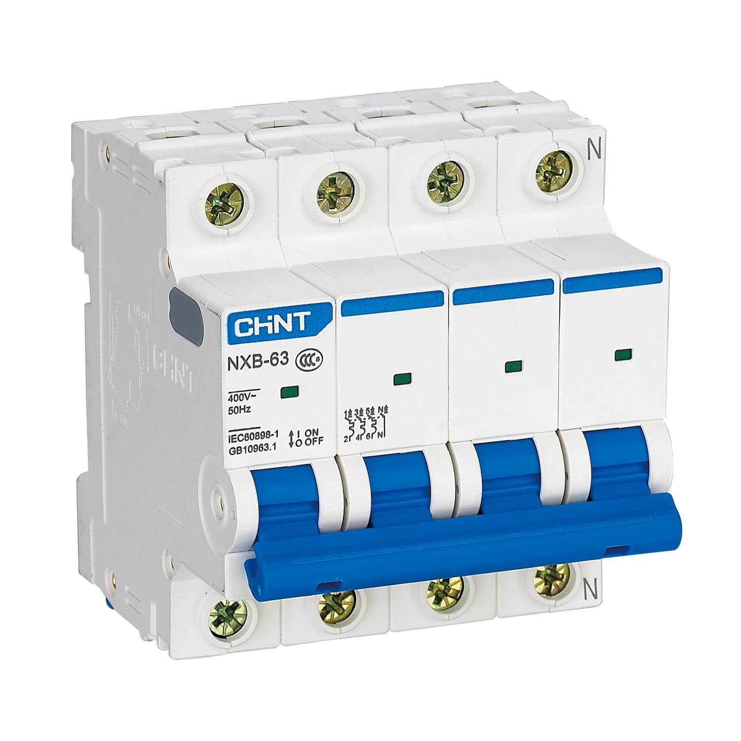 CHINT Автоматический выключатель NXB-63S 4P 6А 4.5kA C (R) 296903