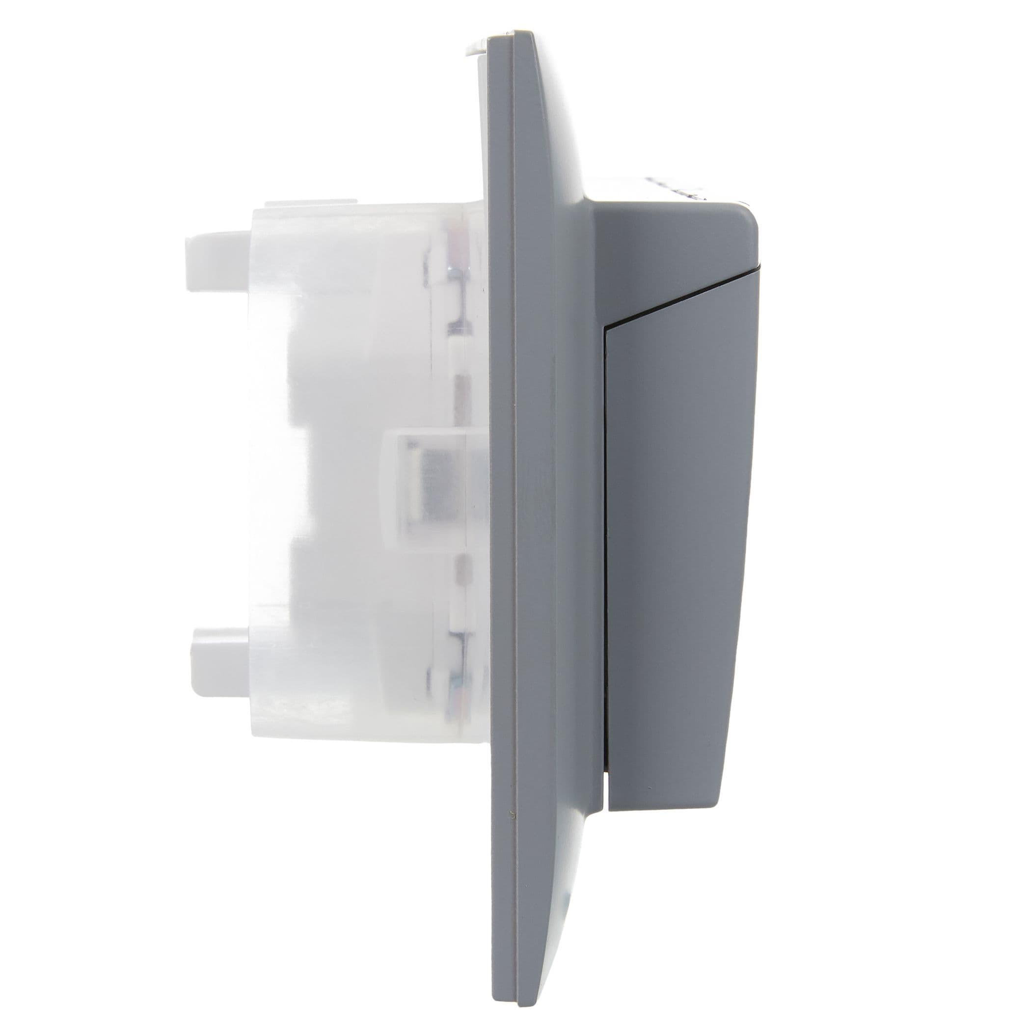 IEK SKANDY Серый Розетка 2-ая с/з с крышкой 16А в сборе IP44 SK-R12Gr — миниатюра 4