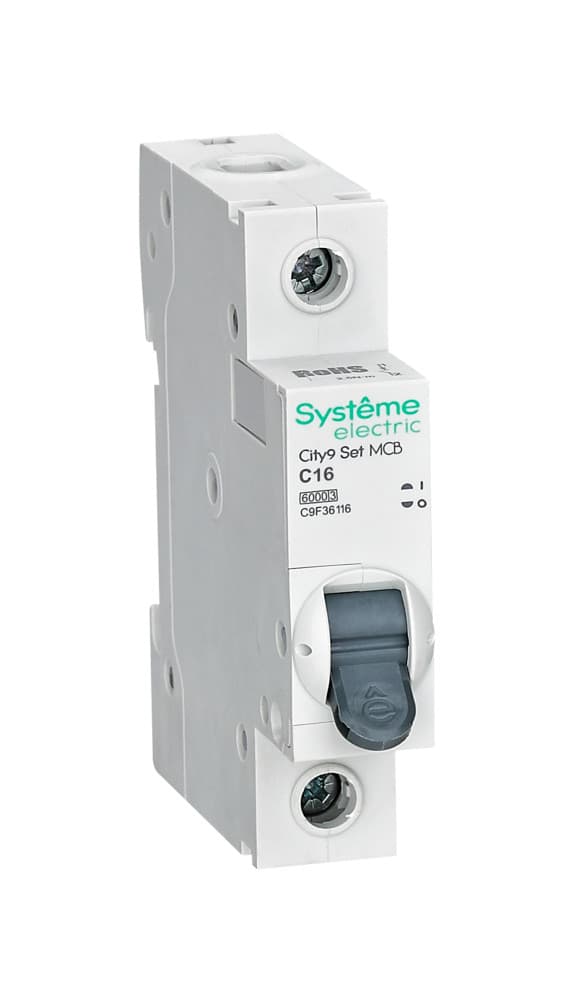 Systeme Electric City9 Set Автоматический выключатель (АВ) С 16А 1P 6kA 230В C9F36116