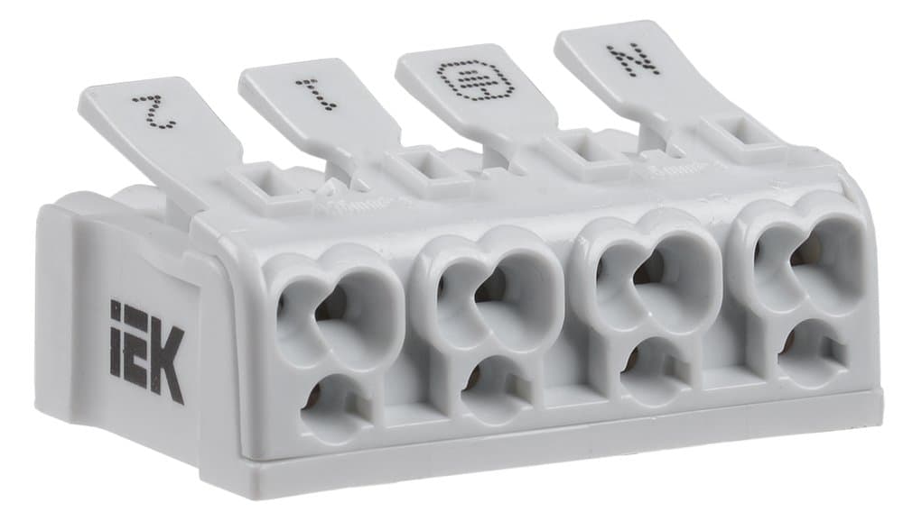 IEK Клемма пружинная соединительная КСПз4-2L+N+PE — миниатюра 1