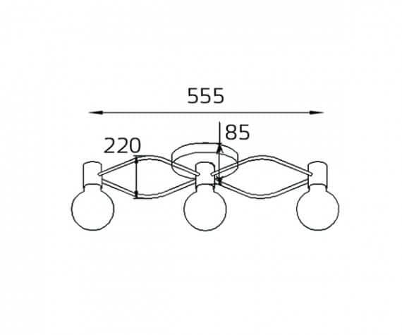 ITALLINE Vega PL 6088/3 bronze светильник потолочный — миниатюра 3
