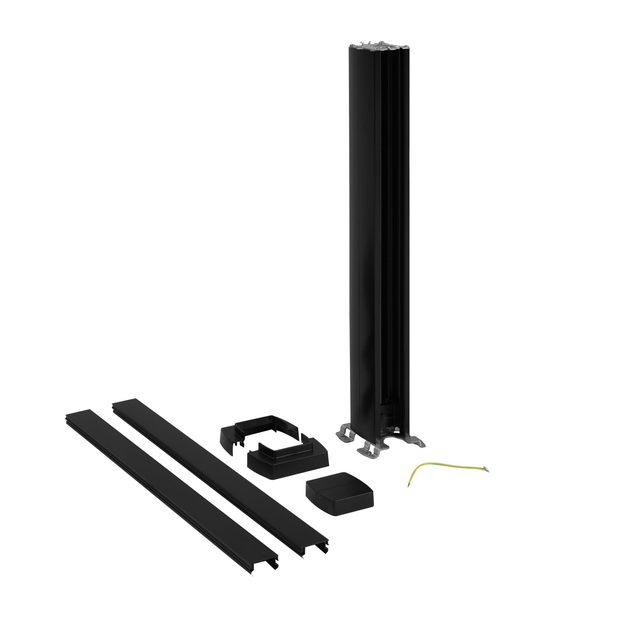 Legrand Snap-On мини-колонна алюминиевая с крышкой из пластика 1 секция, высота 0,68 метра, цвет черный 653005 — миниатюра 2
