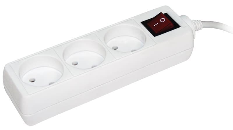 IEK Удлинитель У3К-выкл. 3 места 2Р/5метров 2х0.75мм2 10А/250 — миниатюра 1