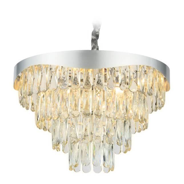 Ambrella Подвесная люстра с хрусталем TR5085 SL/CL серебро/прозрачный E14/6 max 40W D520*1140 — миниатюра 1