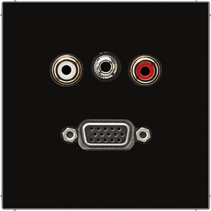 JUNG 2x Cinch Audio (RCA) / Stereo разъем (TRS 3.5 mm) / VGA, чёрный MALS1072SW