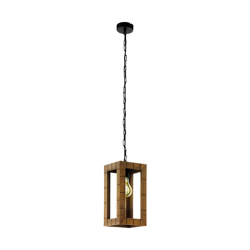 Eglo 43015 Подвес TAKHIRA, 1x60W (E27), 170х170, H1100, сталь, дерево, черный, коричневый