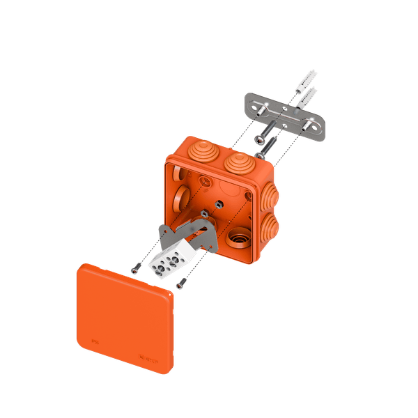 EKF Коробка огнестойкая E45 85x85x40мм с клеммниками 4 полюса 0,5-6мм2 IP55 HF