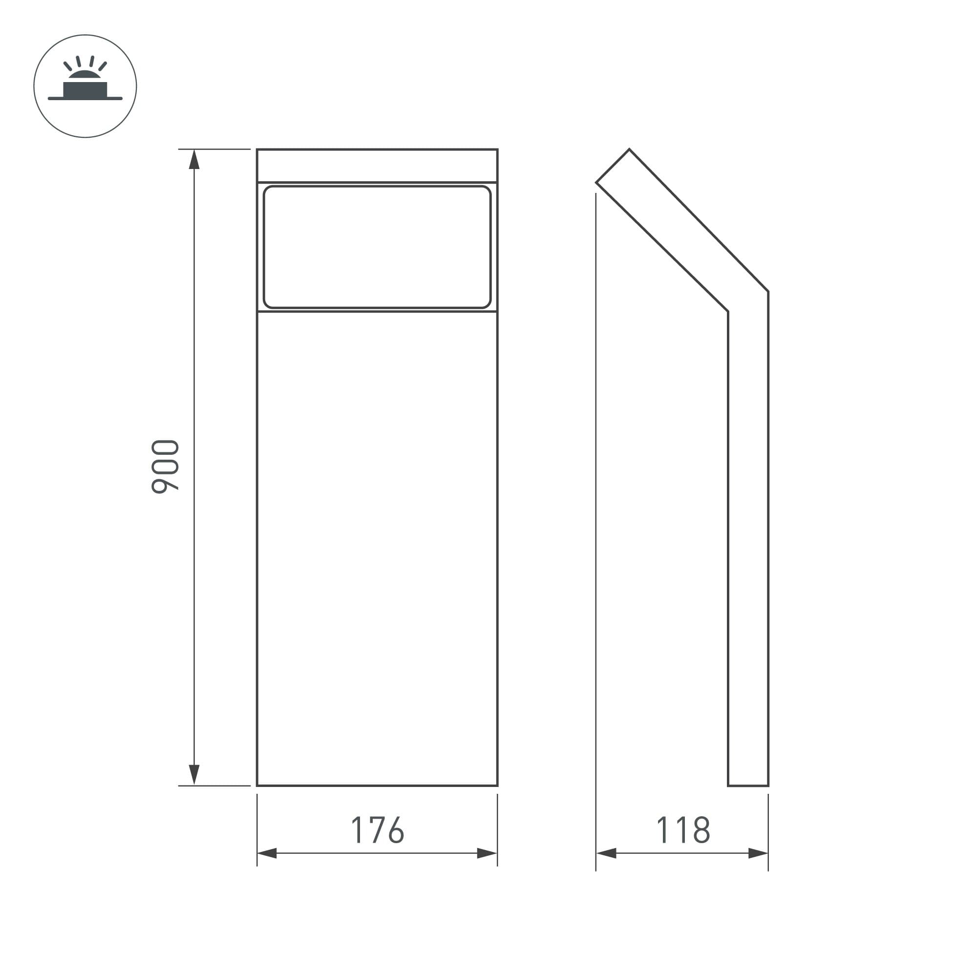 Arlight Светильник LGD-ECRAN-BOLL-H900-9W Warm3000 (GR, 108 deg, 230V) (IP65 Металл, 3 года) 029992 — миниатюра 2