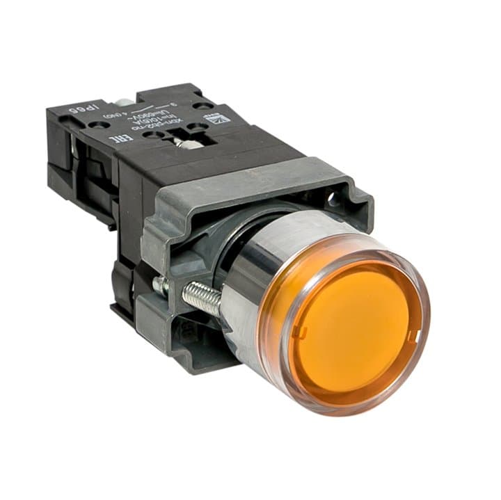 EKF PROxima Кнопка BA51 с подстветкой 230В желтая NO IP65 — миниатюра 1