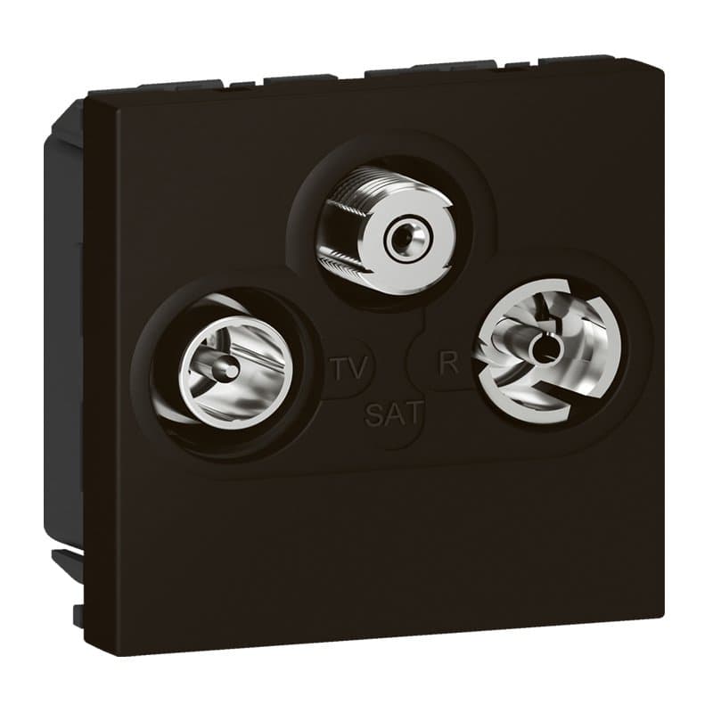 Legrand Mosaic Матовая черная Розетка TV/R/SAT, программа, 2 модуля 079186L — миниатюра 3