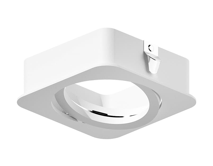 Ambrella Насадка передняя для корпуса светильника с размером отверстия 70*70mm N7710 SWH белый песок 70*70*H25mm Out2mm MR16 — миниатюра 1