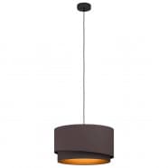 Eglo 39929 Подвесной потолочный светильник (люстра) MANDERLINE, 1x40W, E27, H1500, Ø450, сталь, черный/текстиль, капучино, коричневый
