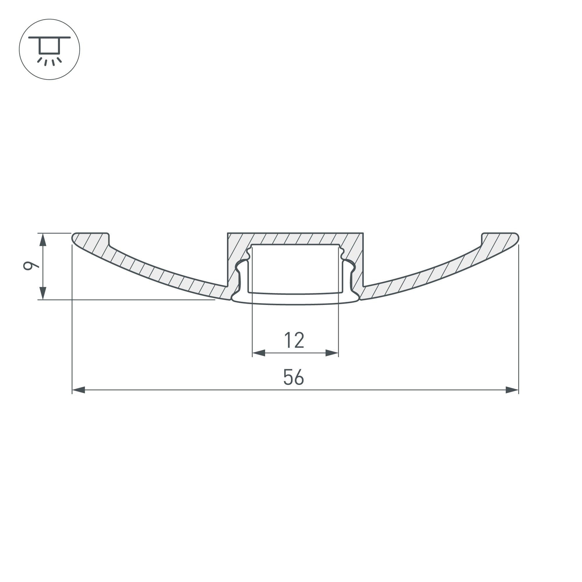Arlight Профиль ARH-FLAT-2000 ANOD (Алюминий) 016149 — миниатюра 2