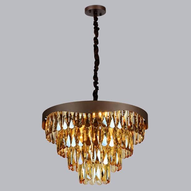 Ambrella Подвесная люстра с хрусталем TR5086 CF/TI кофе/янтарь E14/6 max 40W D520*1140 — миниатюра 4