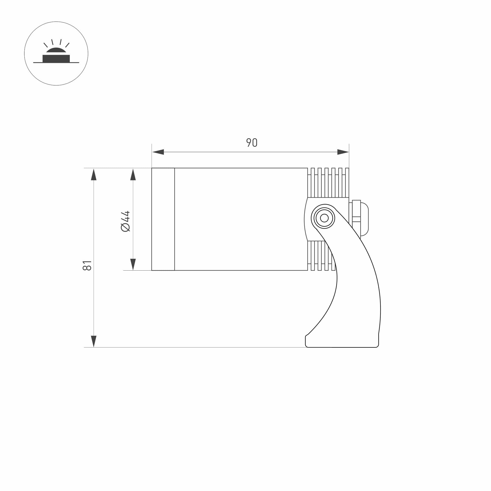 Arlight Светильник KT-WATER-R44-8W RGBW (SL, 24 deg, 12V) (IP68 Металл, 3 года) 028079 — миниатюра 4