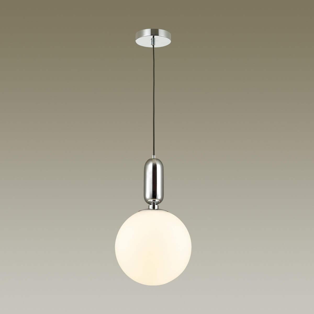 Odeon Light 4673/1 ODL20 382 хром/белый Подвес E27 1*40W 220V OKIA — миниатюра 2