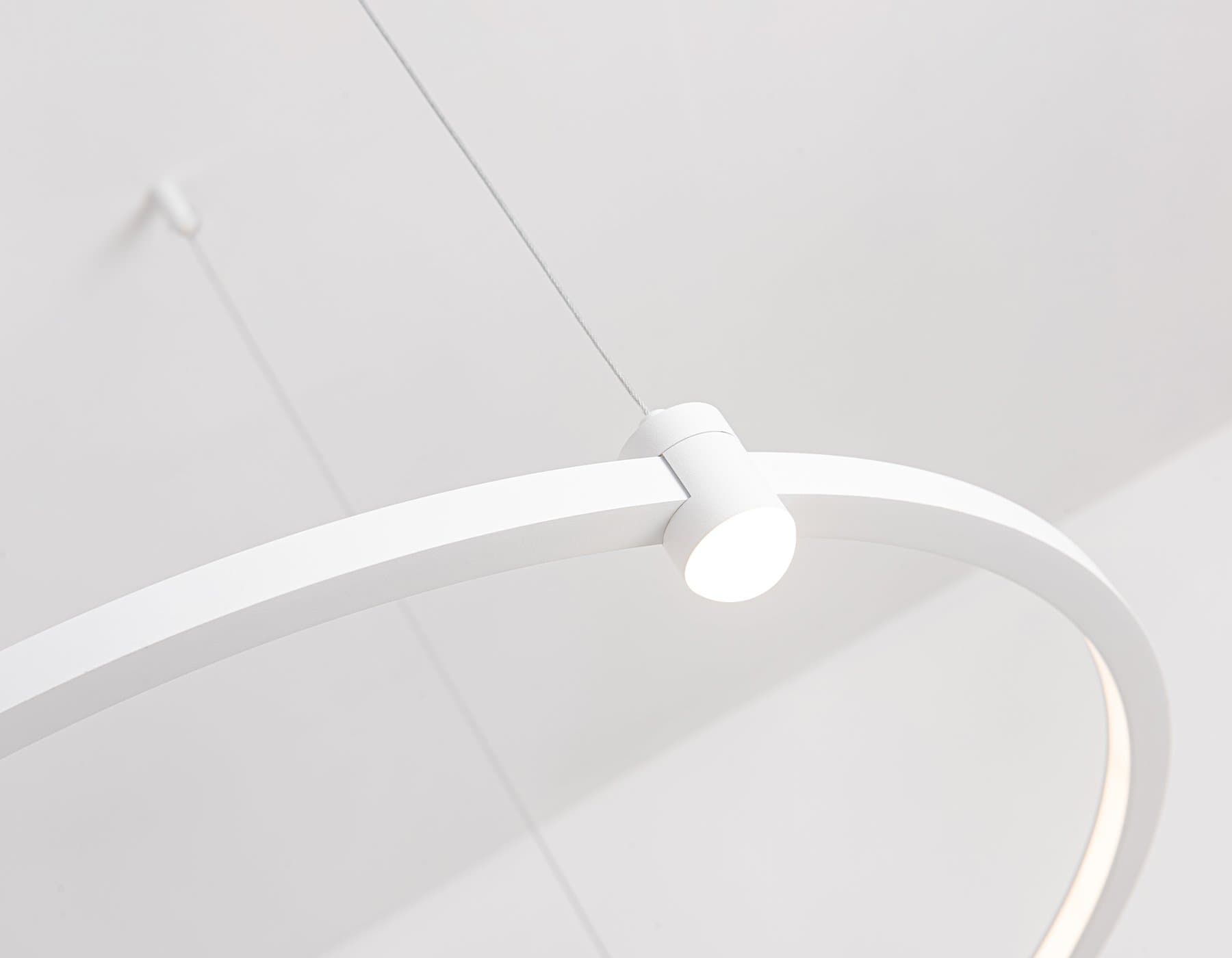 Ambrella Светильник подвесной светодиодный FL5521/2+6 WH белый 45W 3000K/4200K/6400K D600/400*1300 (без ПДУ) — миниатюра 7