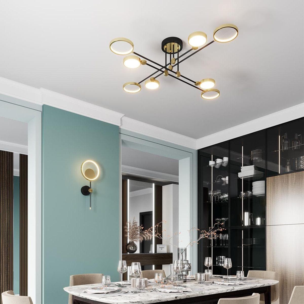 Odeon Light 4320/75CL MIDCENT ODL22 120 металл/черный с бронзой Потолочный светильник IP20 LED 75W DENZEL — миниатюра 5