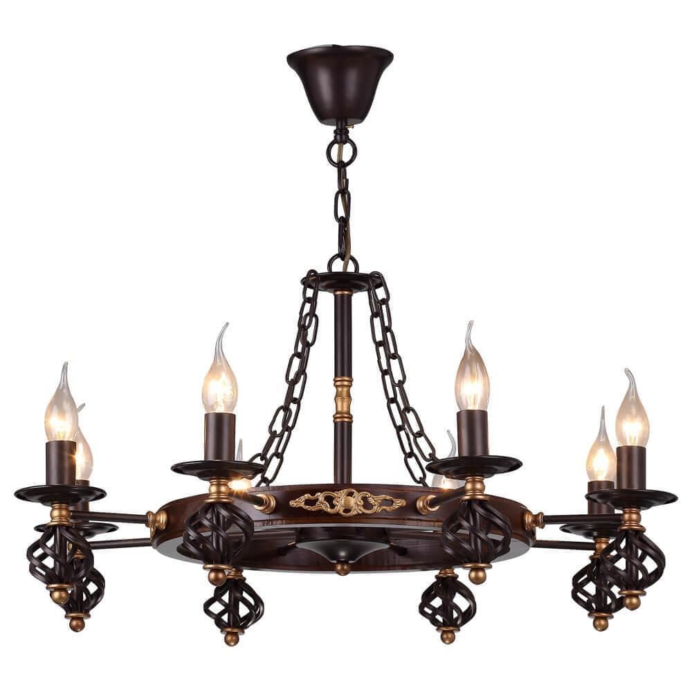 Arte Lamp Cartwheel Коричневая Люстра 60W E14 A4550LM-8CK — миниатюра 1