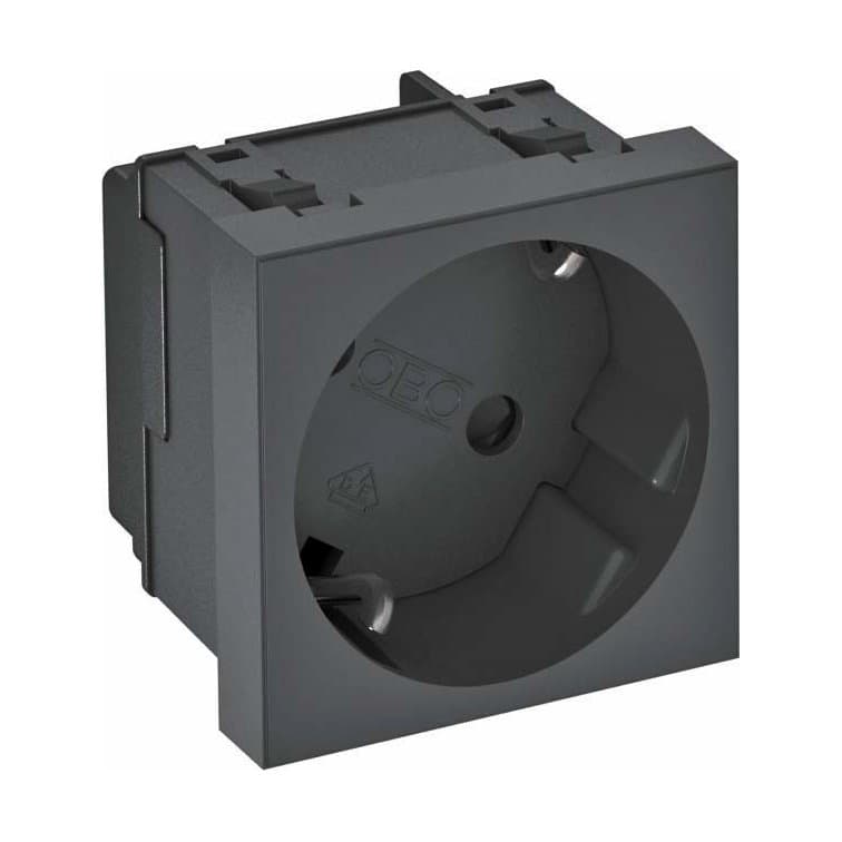 OBO BETTERMANN  Розетка 2К+3 под углом 33° шторки 16А 250В (45х45 мм - 1 модуль Modul45) черная 6120081