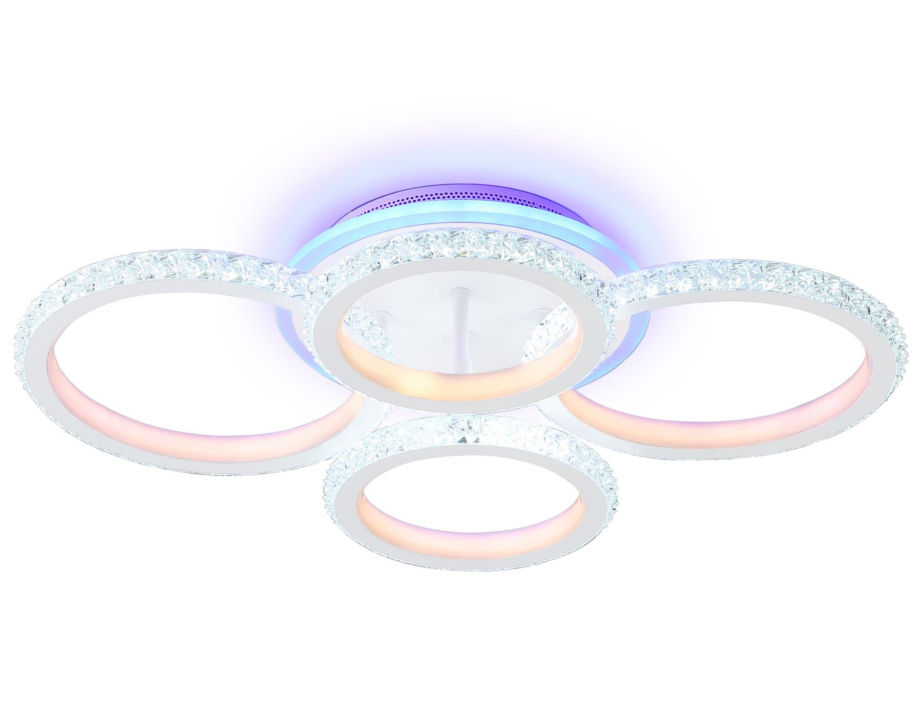 Ambrella Светильник потолочный светодиодный с RGB подсветкой и пультом FA9524/2+2 WH белый 92W 6400K/3000K+RGB 560*370*110 (ПДУ РАДИО 2.4G)