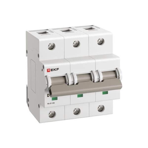 EKF Автоматический выключатель ВА 47-125 3P 40А (D) 15кА PROXIMA — миниатюра 1
