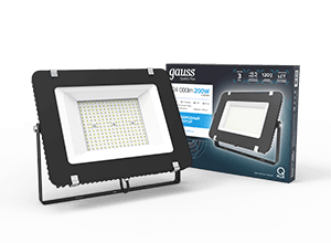 Gauss Прожектор Qplus 200W 24000lm 6500K 175-265V IP65 черный LED 613100200