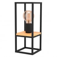 Eglo 99797 Настольная лампа LIBERTAD, 1Х40W, E27, L140, B140, H350, сталь/дерево, черный/коричневый
