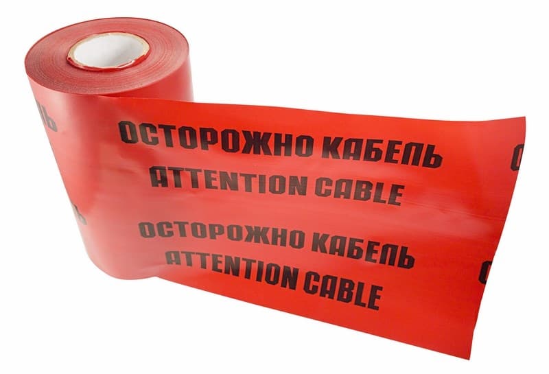 Лента сигнальная "Осторожно кабель" ЛСЭ 250 100 п.м.*250 мм Rexant 19-3025 — миниатюра 1