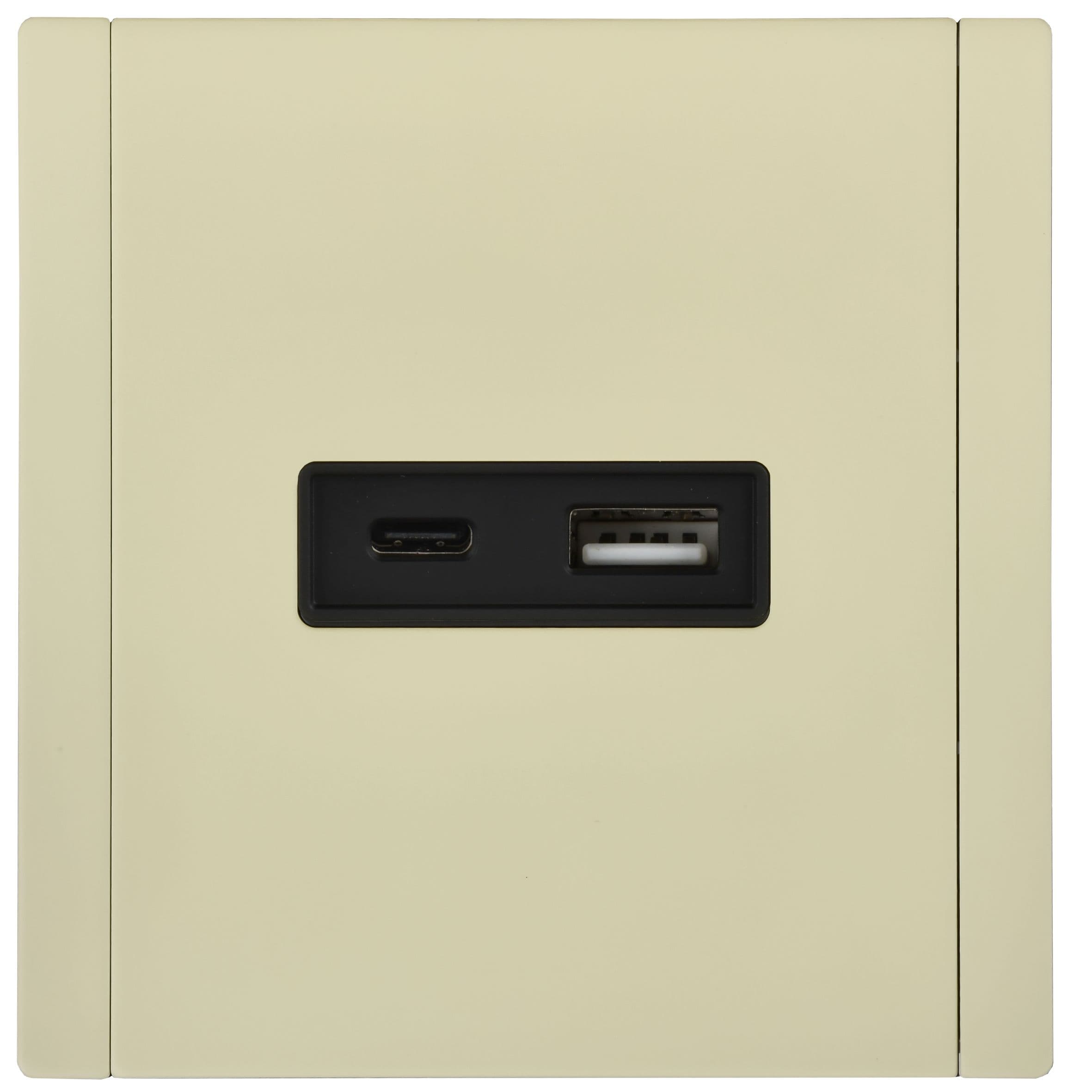 IEK FORTE&PIANO Металл Слоновая кость Розетка USB A+C 3,1А FP850M — миниатюра 2
